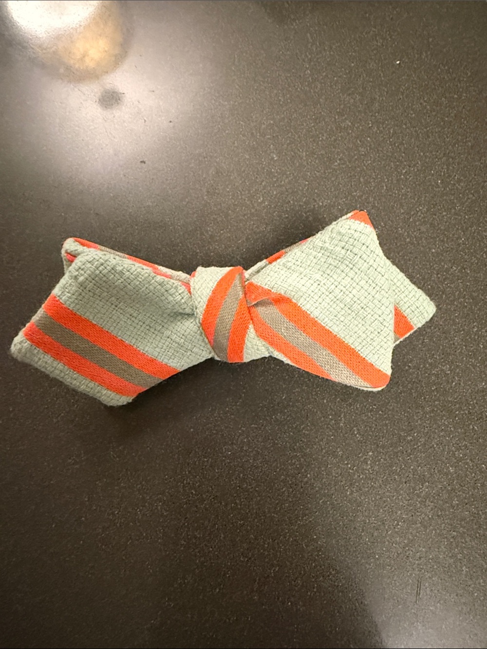Striped Bow Tie - Mint Green & Orange